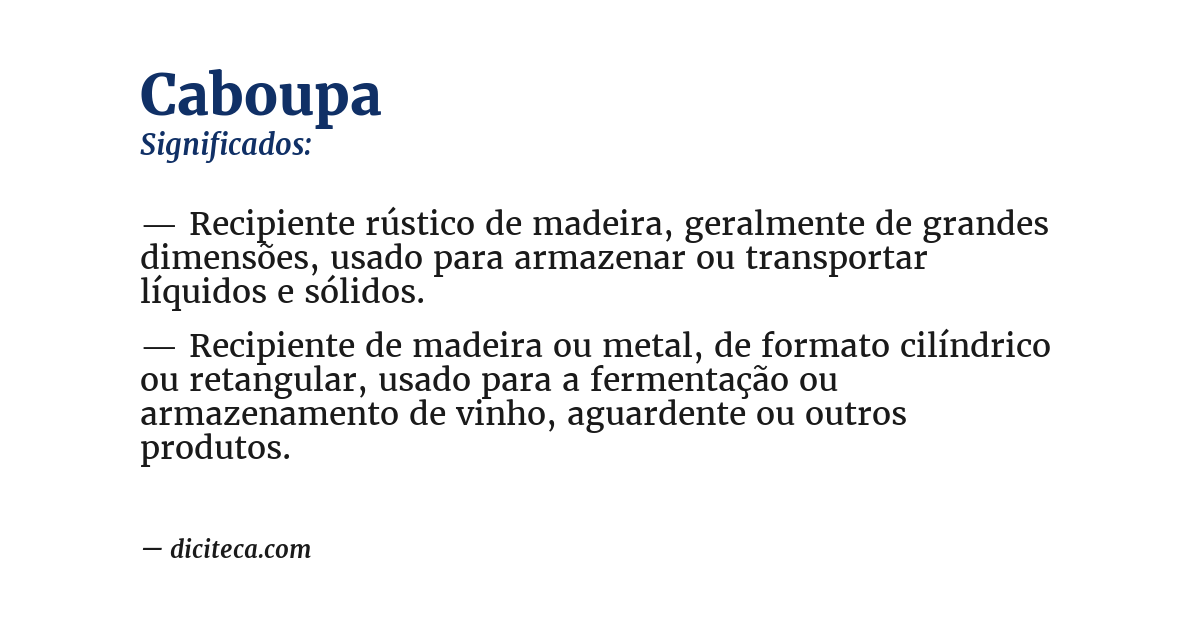 Significado de caboupa
