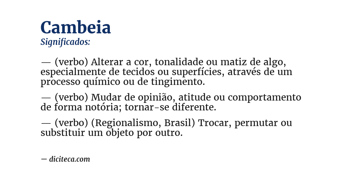 Significado de cambeia