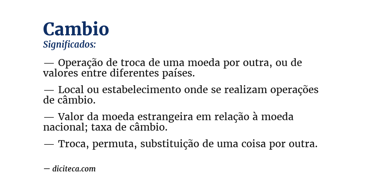 Significado de cambio