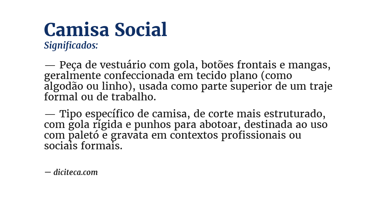 Significado de camisa social