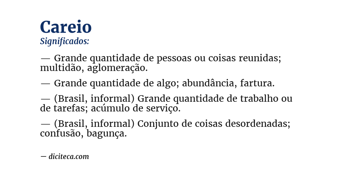 Significado de careio