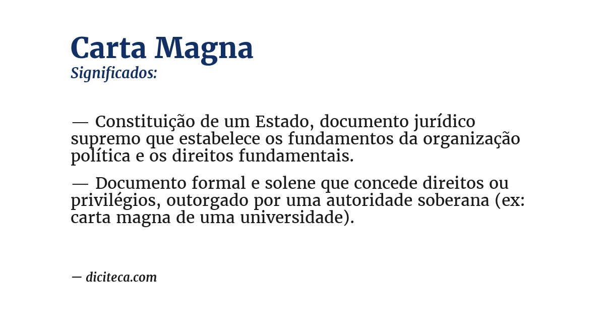 Significado de carta magna