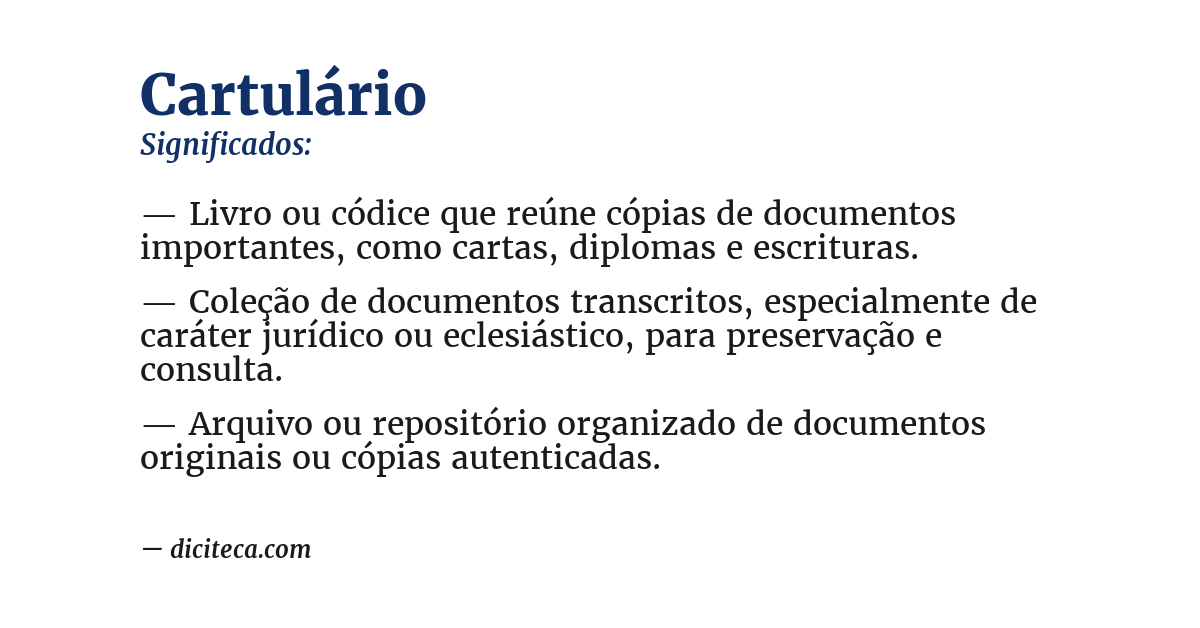 Significado de cartulário