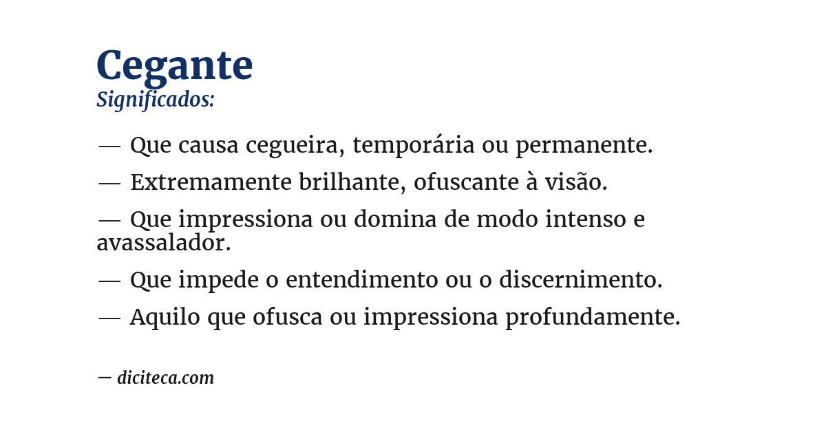 Significado de cegante