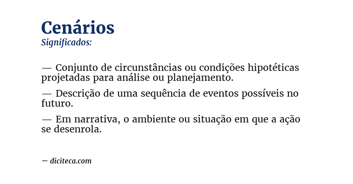 Significado de cenários
