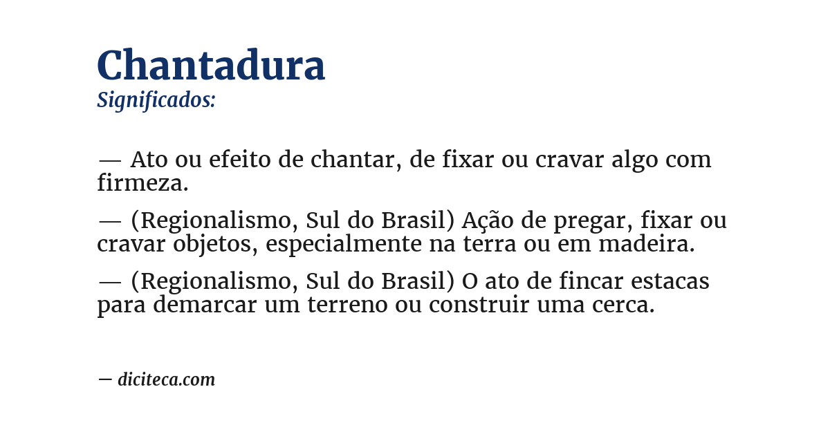 Significado de chantadura