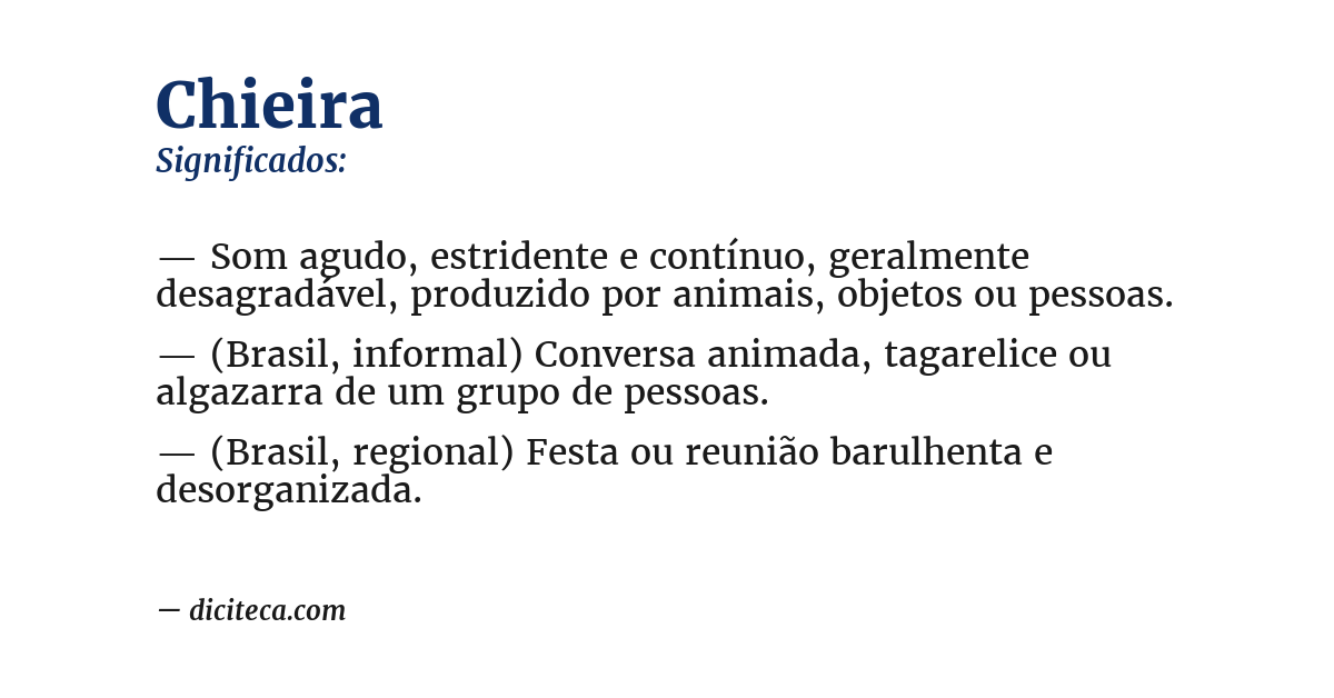 Significado de chieira