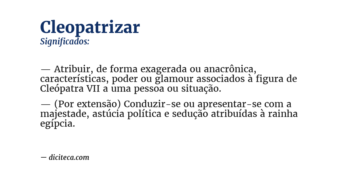 Significado de cleopatrizar