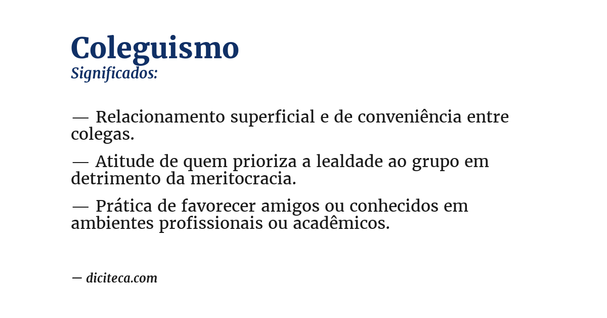 Significado de coleguismo