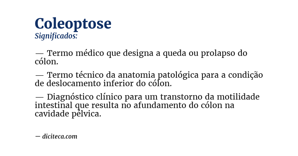 Significado de coleoptose