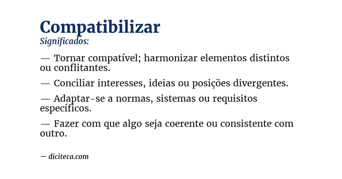 Significado de compatibilizar