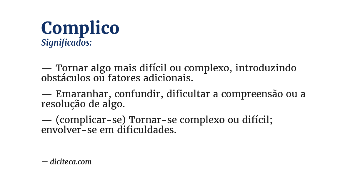 Significado de complico