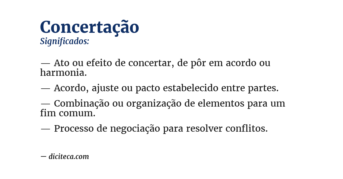 Significado de concertação