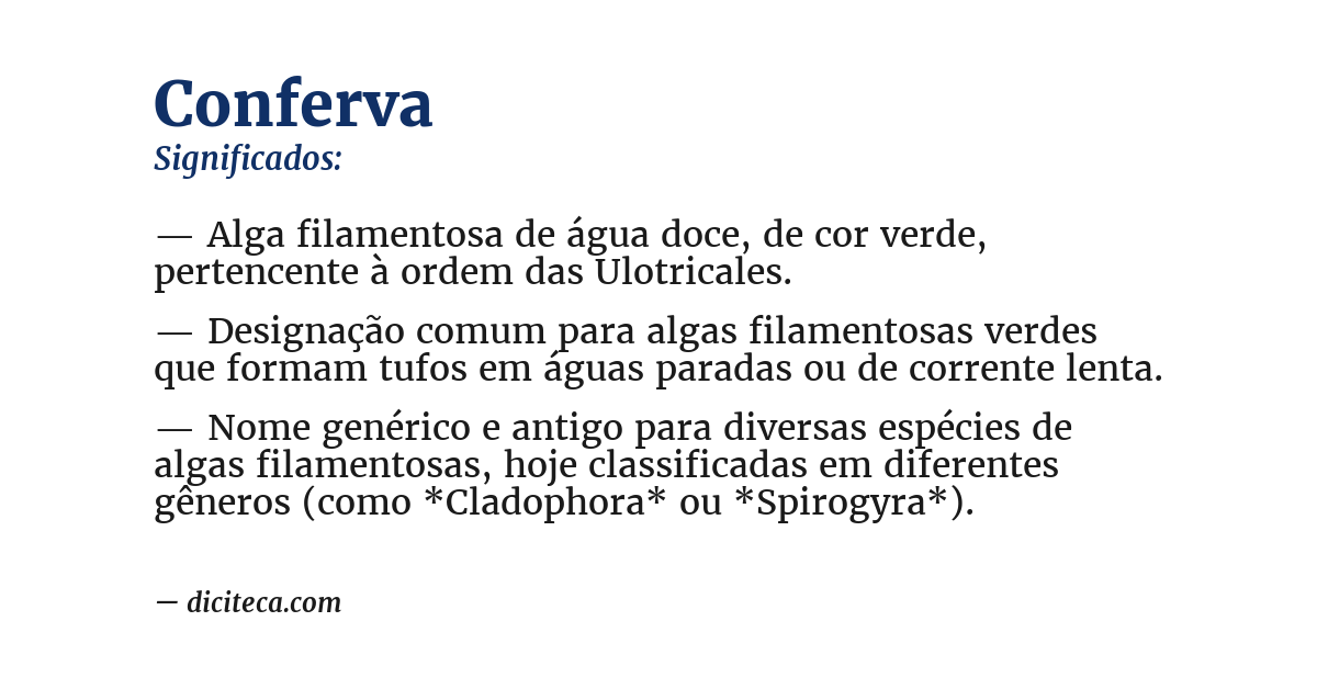 Significado de conferva