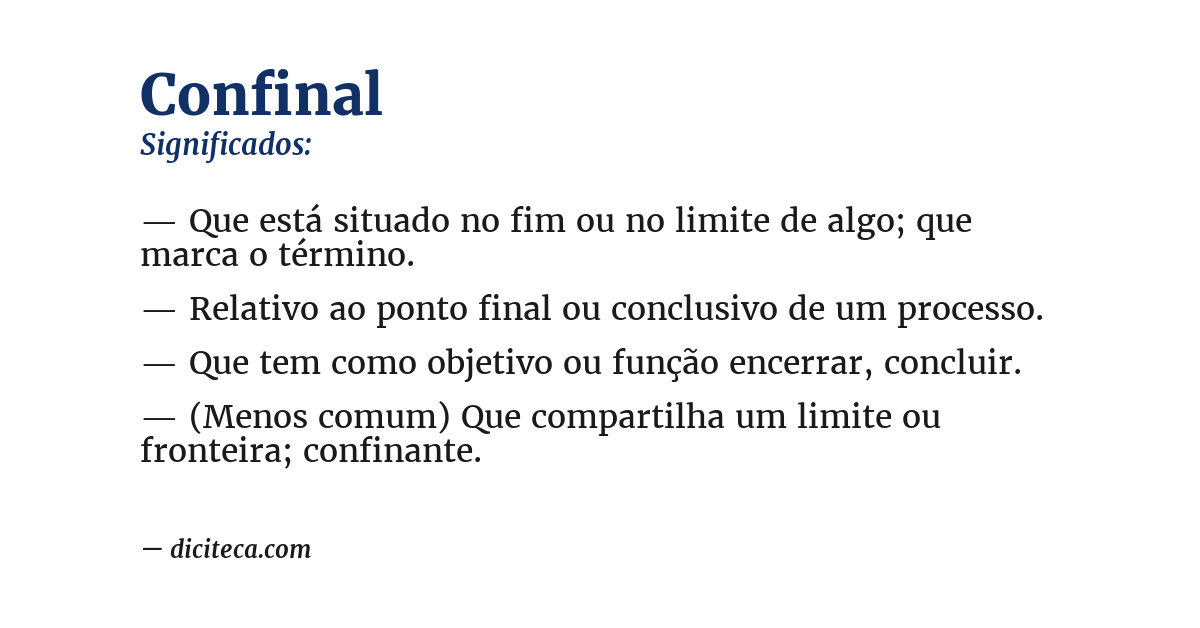 Significado de confinal