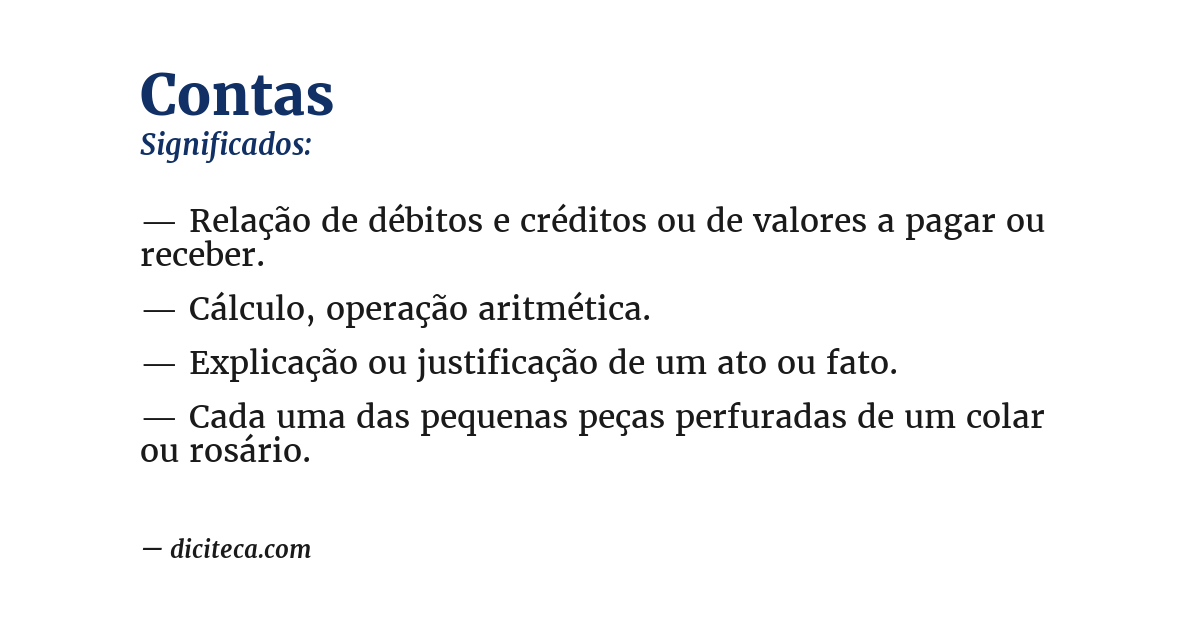 Significado de contas