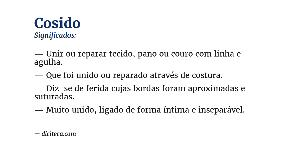 Significado de cosido