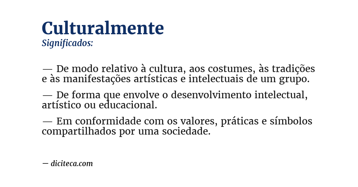 Significado de culturalmente