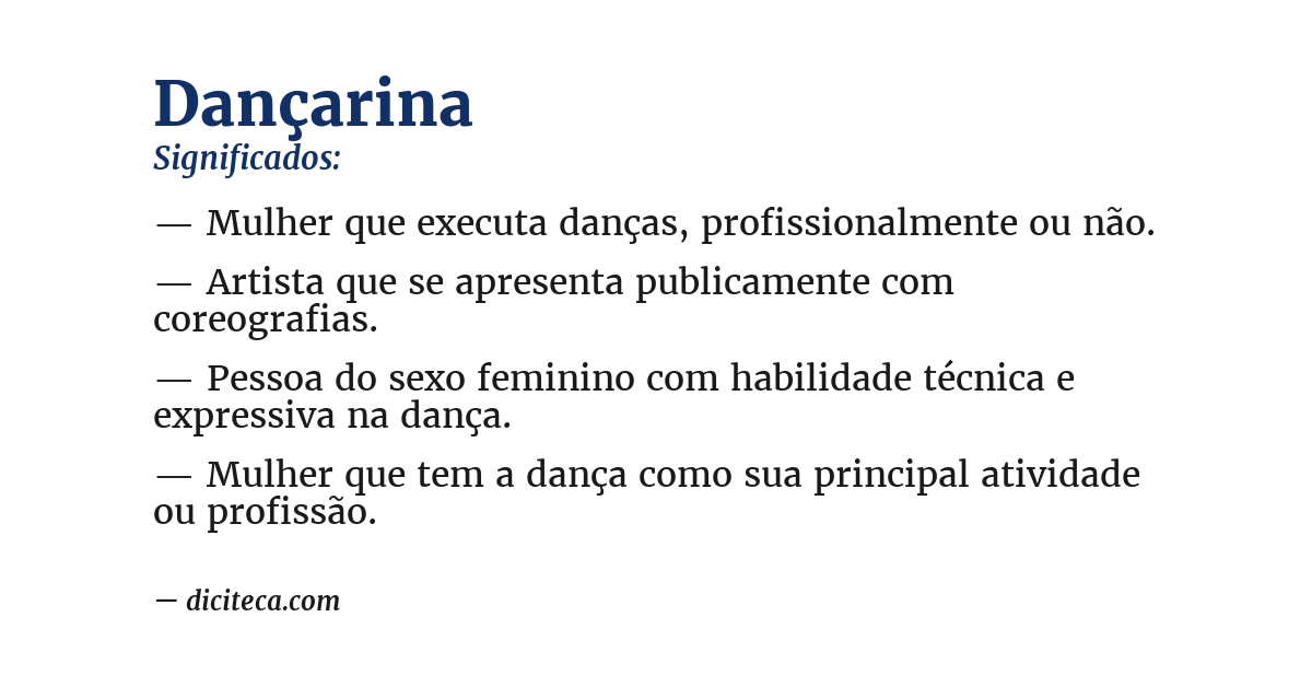 Significado de dançarina