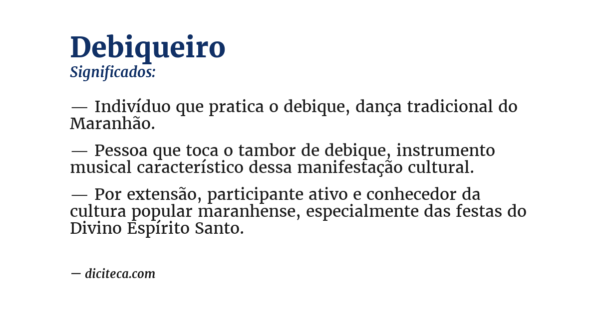 Significado de debiqueiro