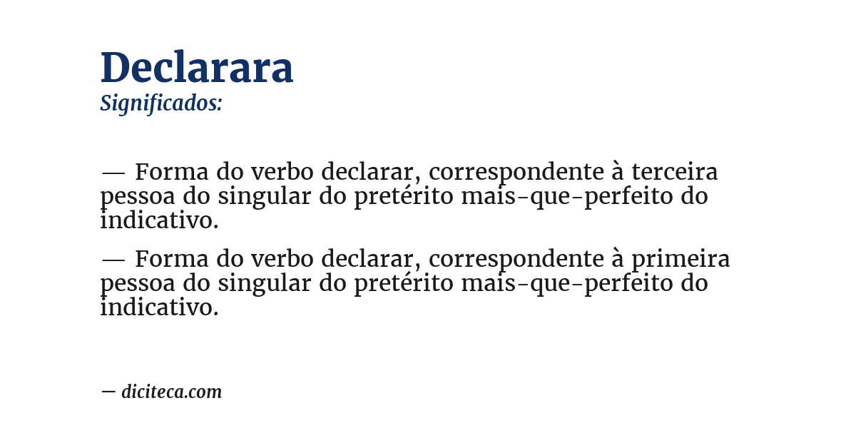 Significado de declarara