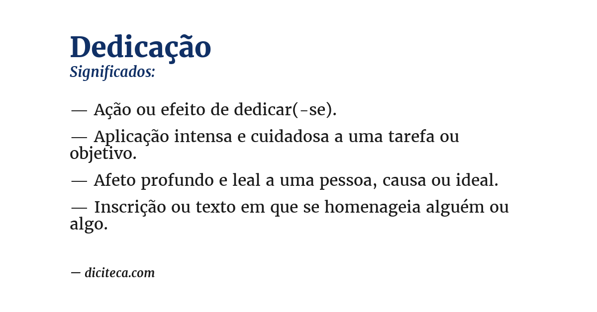Significado de dedicação