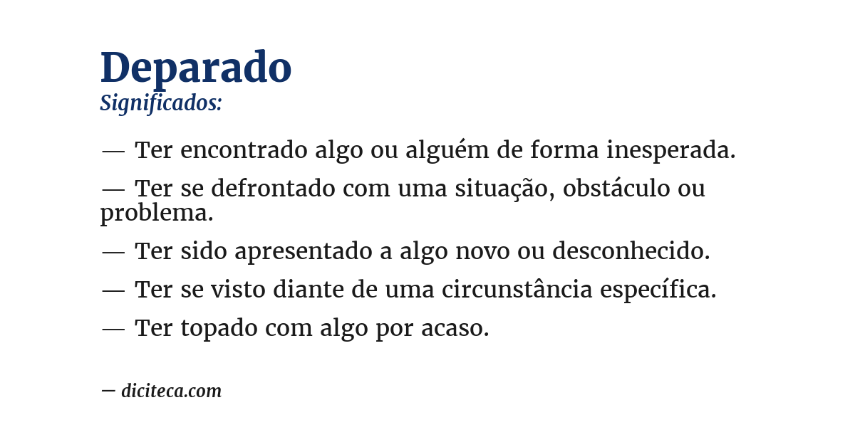 Significado de deparado