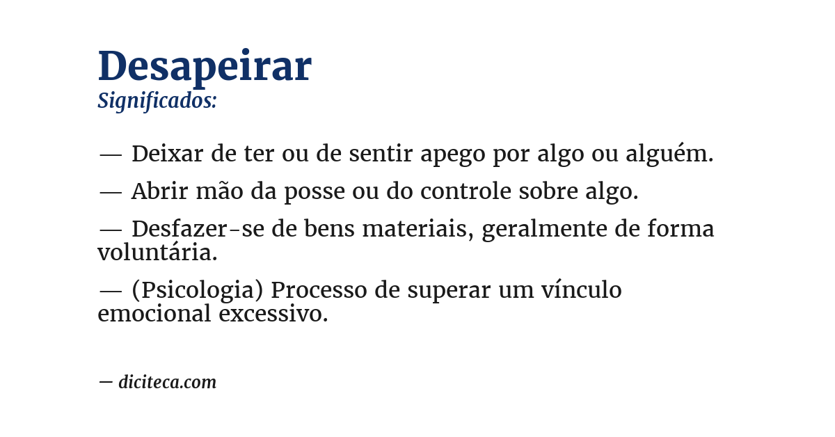 Significado de desapeirar