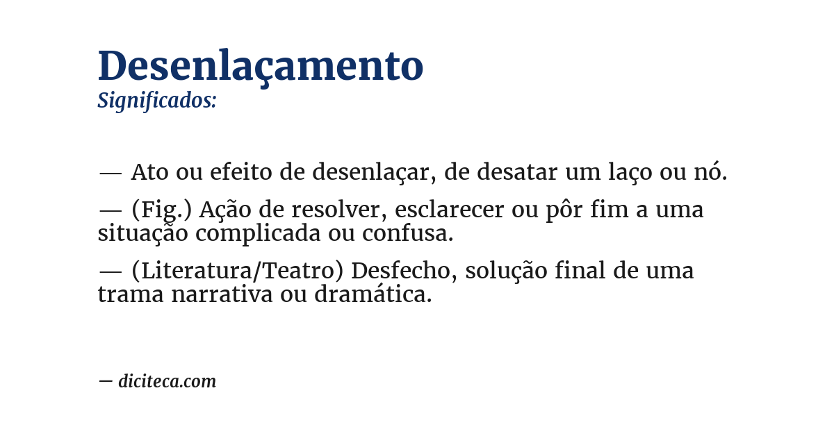 Significado de desenlaçamento