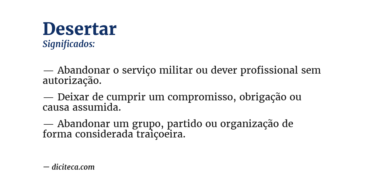 Significado de desertar