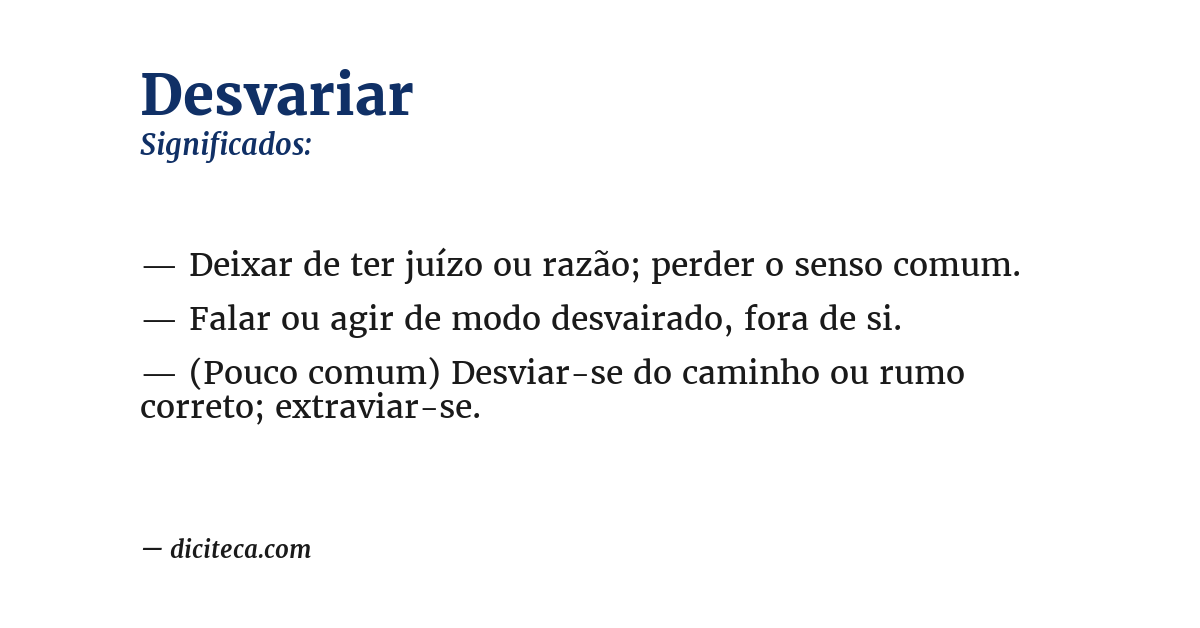 Significado de desvariar