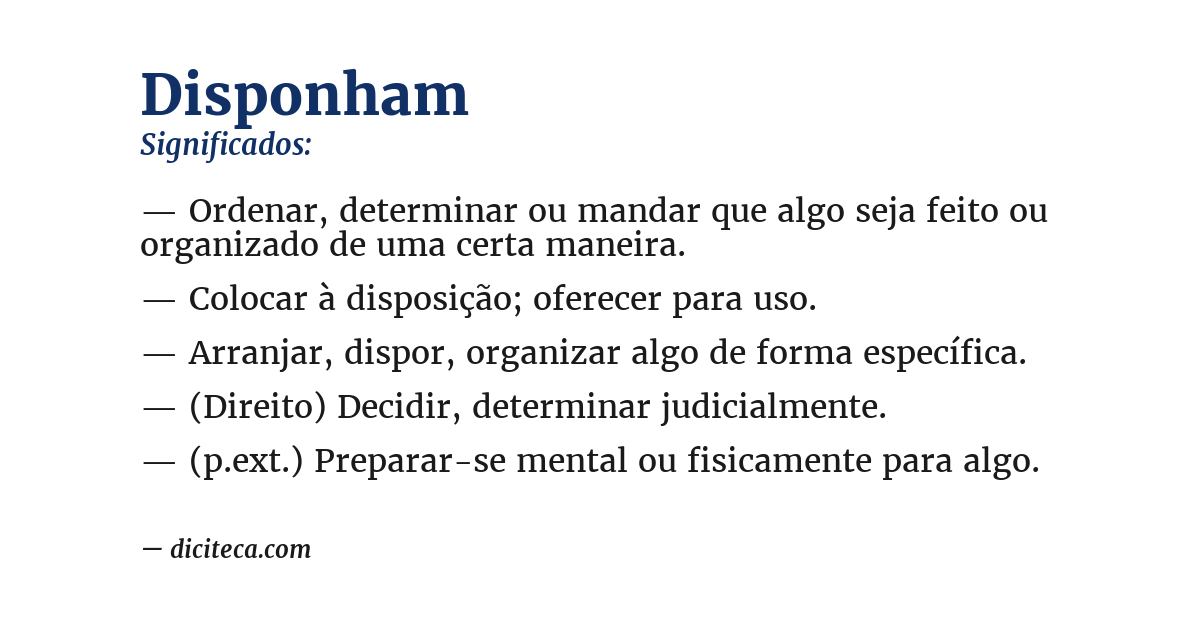 Significado de disponham
