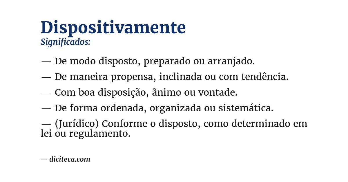 Significado de dispositivamente