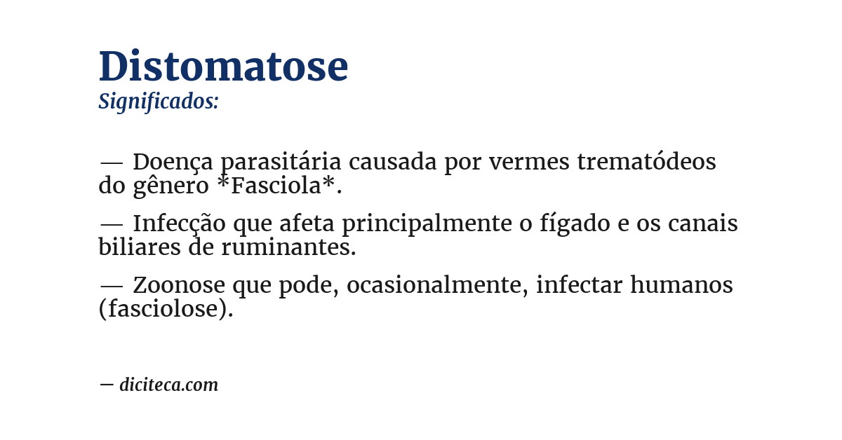 Significado de distomatose
