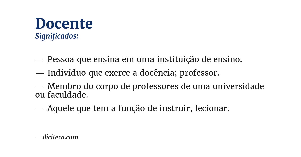 Significado de docente