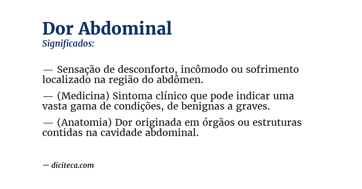 Significado de dor abdominal