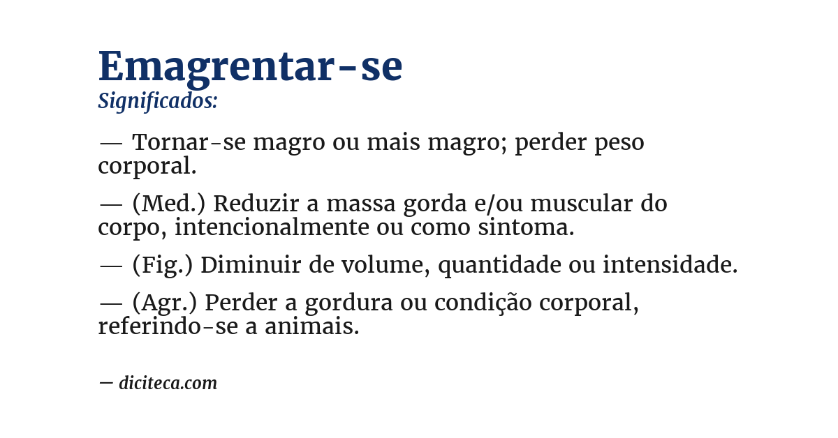 Significado de emagrentar-se