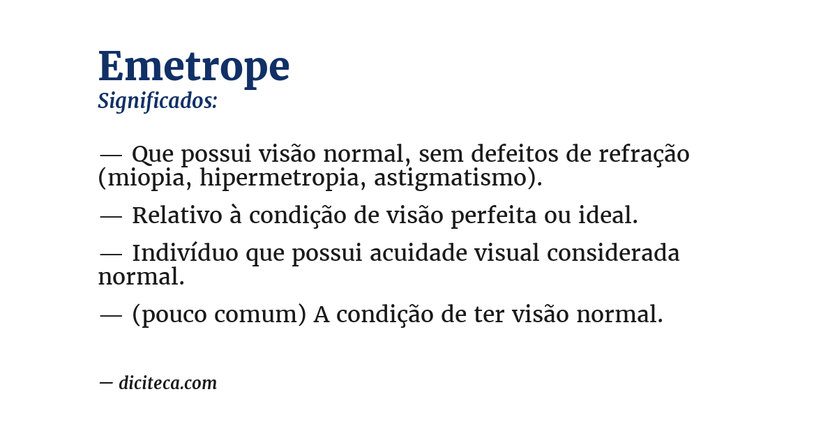 Significado de emetrope