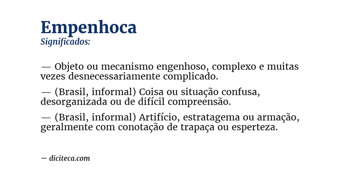 Significado de empenhoca