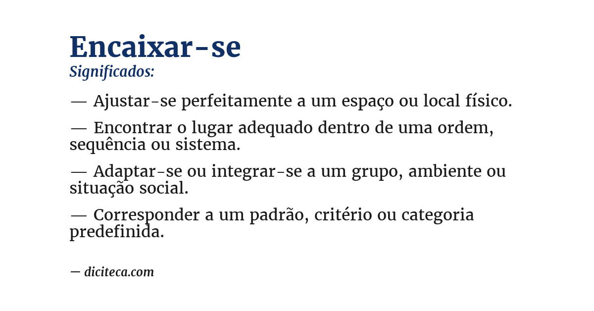 Significado de encaixar-se
