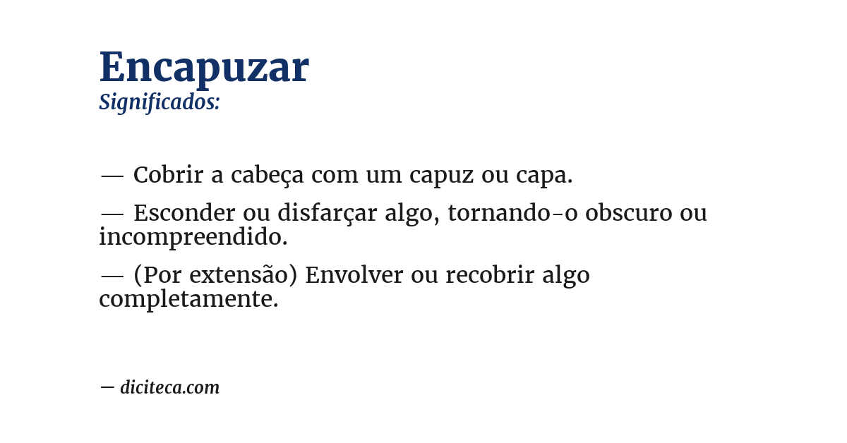 Significado de encapuzar