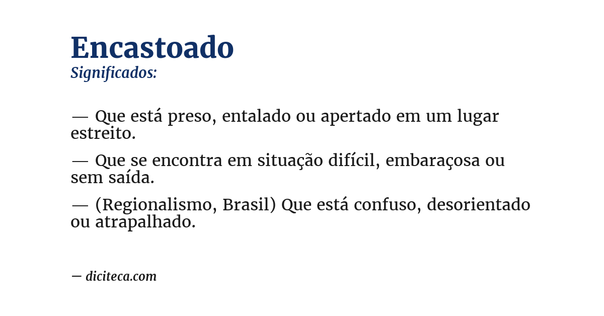 Significado de encastoado