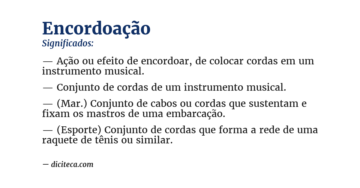 Significado de encordoação