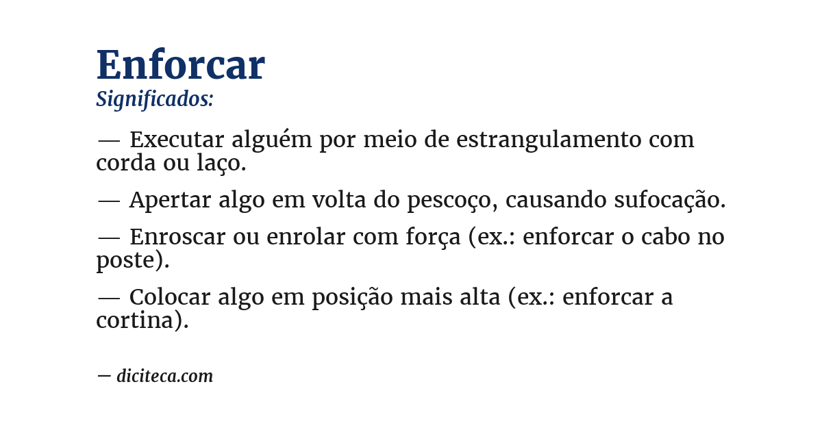 Significado de enforcar