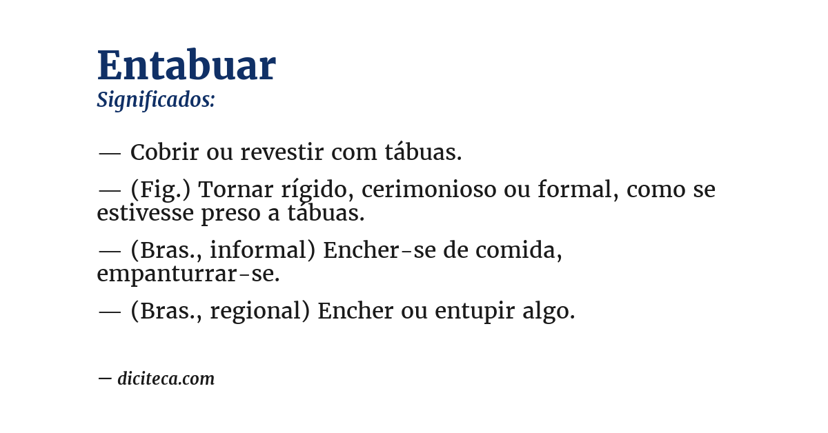 Significado de entabuar