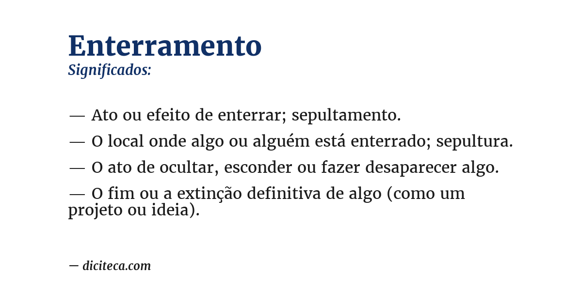 Significado de enterramento