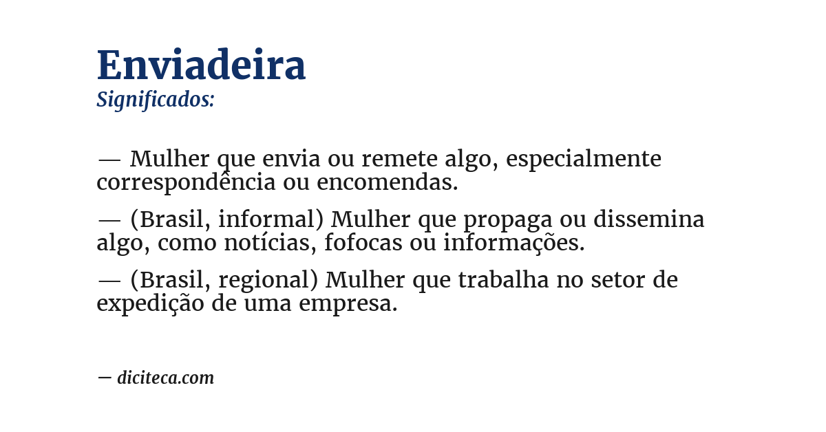 Significado de enviadeira