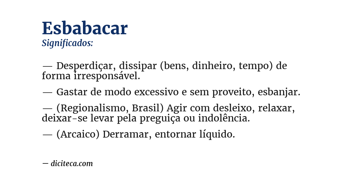 Significado de esbabacar