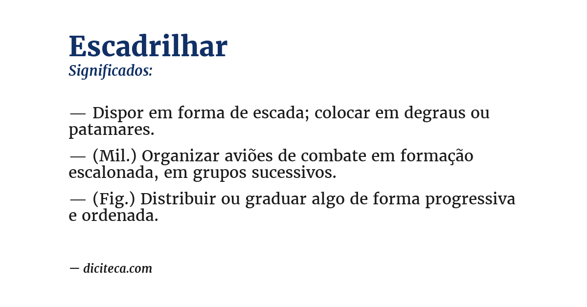 Significado de escadrilhar