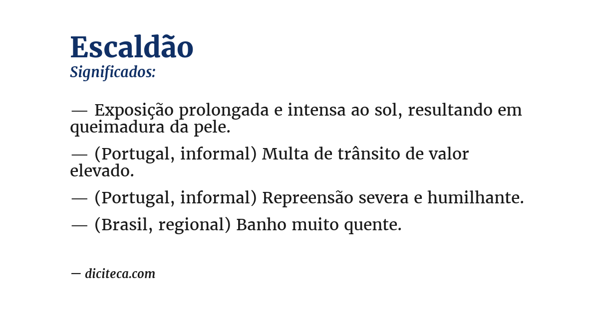 Significado de escaldão